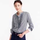 J.Crew Collection Thomas Mason&reg; for J.Crew gingham ruffle-front shirt