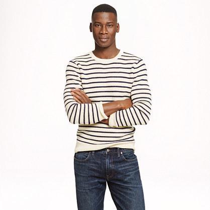 J.Crew Linen-cotton sweater in nautical stripe