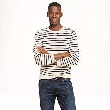 J.Crew Linen-cotton sweater in nautical stripe