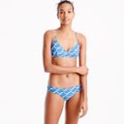 J.Crew French cross-back bikini top in diver print
