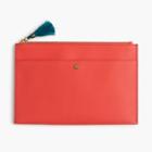 J.Crew Large pouch in Italian leather