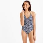 J.Crew Halter wrap one-piece swimsuit in tropical sea fan