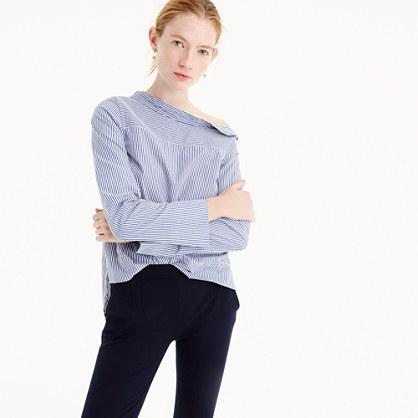 J.Crew Petite funnelneck striped shirt