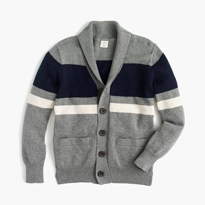 J.Crew Boys' shawl-collar striped cardigan