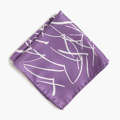 J.Crew Italian silk pocket square in seagull print