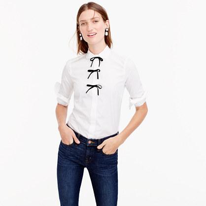 J.Crew Collection Thomas Mason® for J.Crew perfect shirt with velvet bows