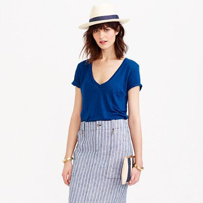 J.Crew Linen V-neck pocket T-shirt
