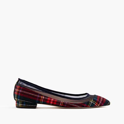 J.Crew Mesh flats in Stewart plaid