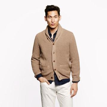 J.Crew Cotton shawl-collar cardigan