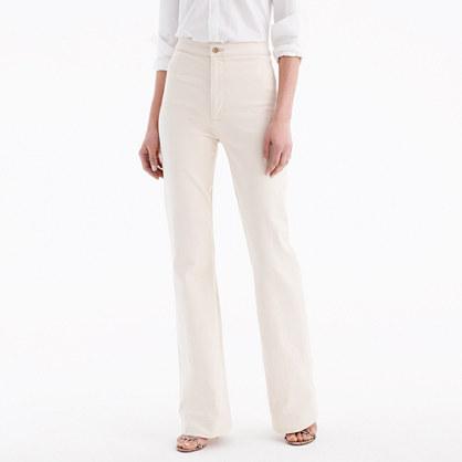 J.Crew High-rise flare jean in ecru