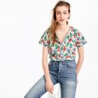 J.Crew Short-sleeve top in hat print