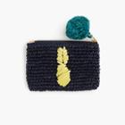 J.Crew Small pineapple straw pouch
