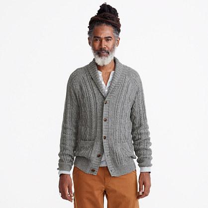 J.Crew Rugged cotton shawl-collar cardigan sweater