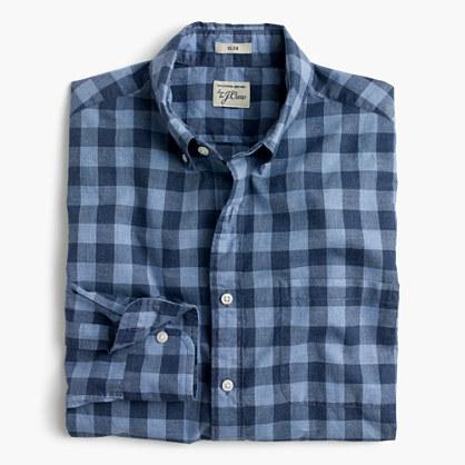 J.Crew Slim Secret Wash shirt in heather poplin blue plaid