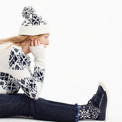 J.Crew Beanie in oversized Fair Isle