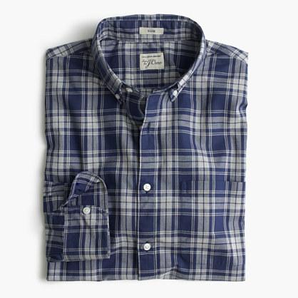 J.Crew Secret Wash shirt in heather plaid