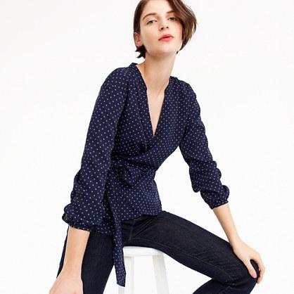 J.Crew Wrap top in foulard floral
