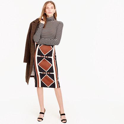 J.Crew Collection silk-wool skirt in Ratti&reg; diamond print