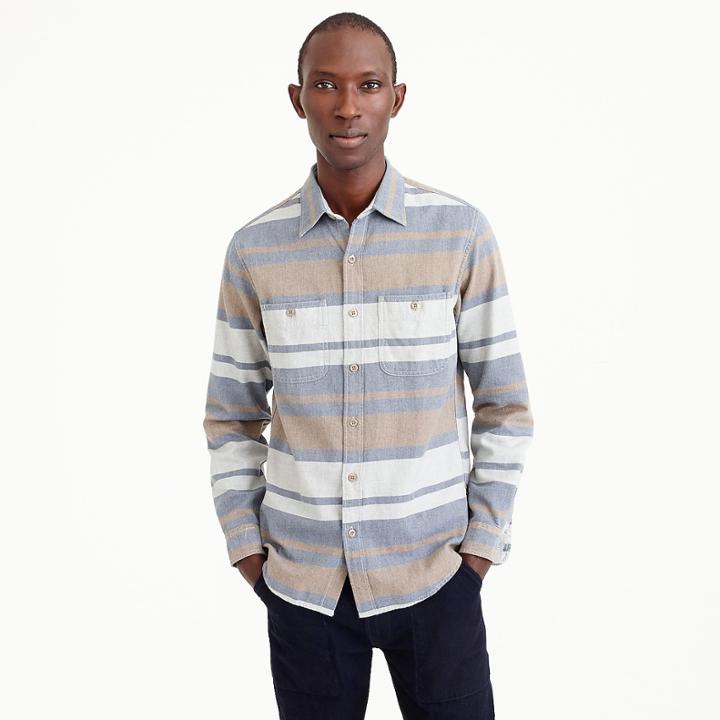 J.Crew Deck stripe workshirt