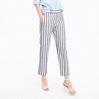 J.Crew Cropped pant in striped linen