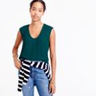 J.Crew Cap-sleeve shirttail top