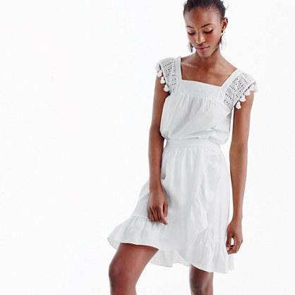J.Crew Petite linen ruffle skirt