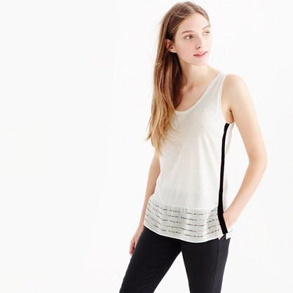 J.Crew Embellished silk-hem tank top