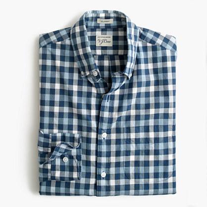 J.Crew Tall Secret Wash shirt in checked heather poplin