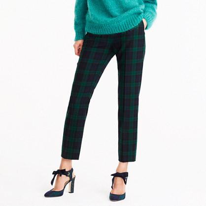 J.Crew Martie slim crop pant in stretch wool blackwatch