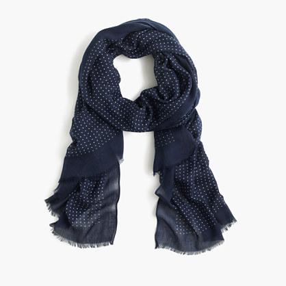 J.Crew Lightweight polka-dot scarf