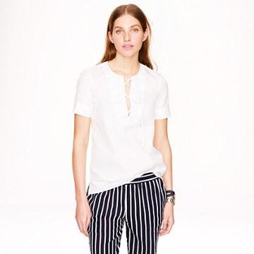 J.Crew Lace-up sateen tee