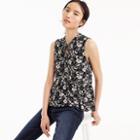 J.Crew Ruffle-trimmed tie-front top in floral