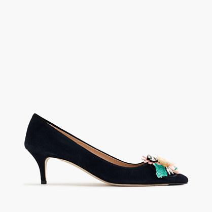 J.Crew Collection Dulci flower sequin kitten heels