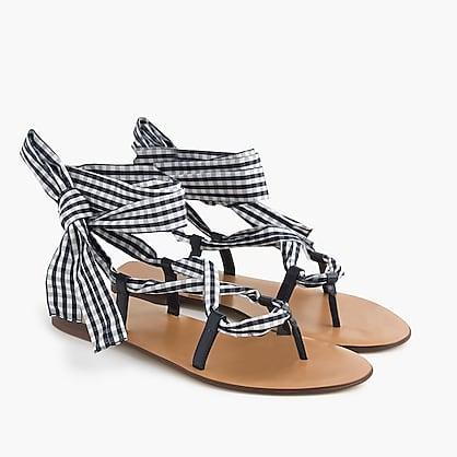 J.Crew Wrap-around sandal in gingham