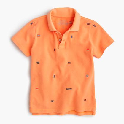 J.Crew Boys' critter piqué polo shirt in ahoy flags