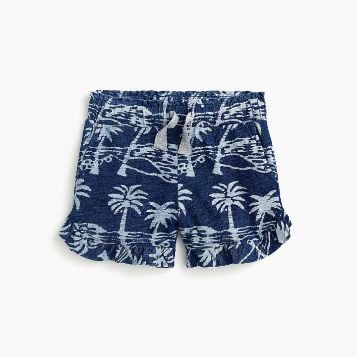 J.Crew Girls' pull-on short in palm print