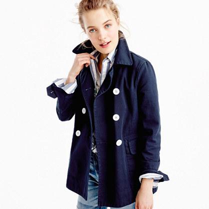 J.Crew Petite peacoat in heavyweight cotton twill