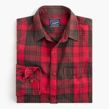 J.Crew Midweight flannel shirt in dark brown plaid