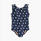 J.Crew Girls' flutter-sleeve one-piece swimsuit in polka dots
