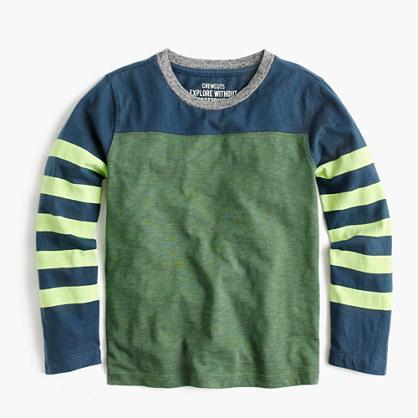J.Crew Boys' long-sleeve stripe-sleeve T-shirt