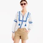 J.Crew Tall embroidered linen-cotton top