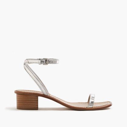 J.Crew Metallic block-heel sandals