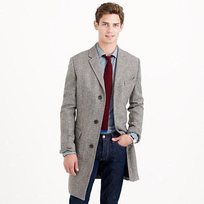 J.Crew Ludlow topcoat in glen plaid English wool
