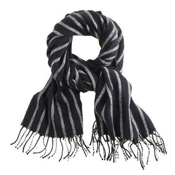 J.Crew Fringed stripe scarf