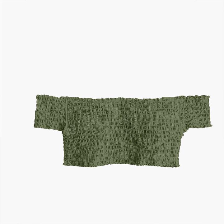 J.Crew Smocked off-the-shoulder bikini top