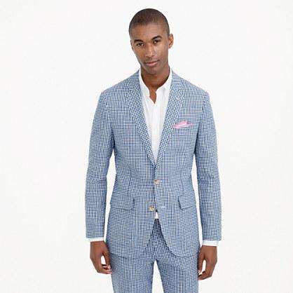 J.Crew Ludlow suit jacket in gingham linen-cotton