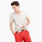 J.Crew Short-sleeve band-collar shirt in Irish linen