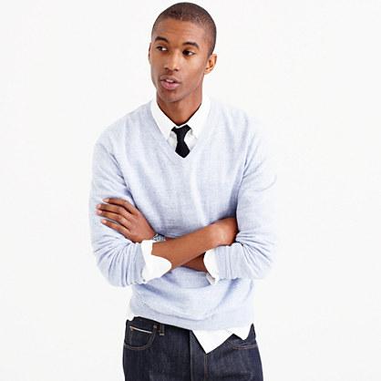J.Crew Slim textured cotton V-neck sweater
