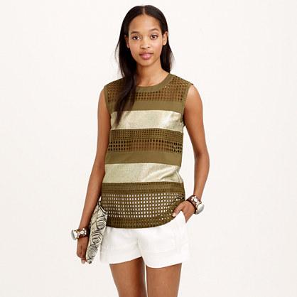 J.Crew Collection gilded eyelet shell