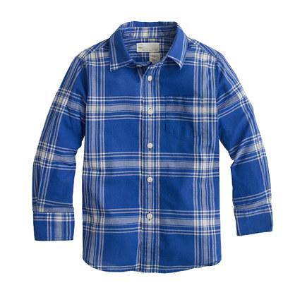 J.Crew Boys' Secret Wash workshirt in crosshatch plaid